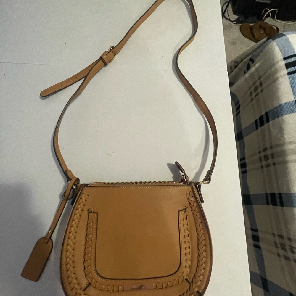 Sole Society Tan Crossbody Bag with Braided Design